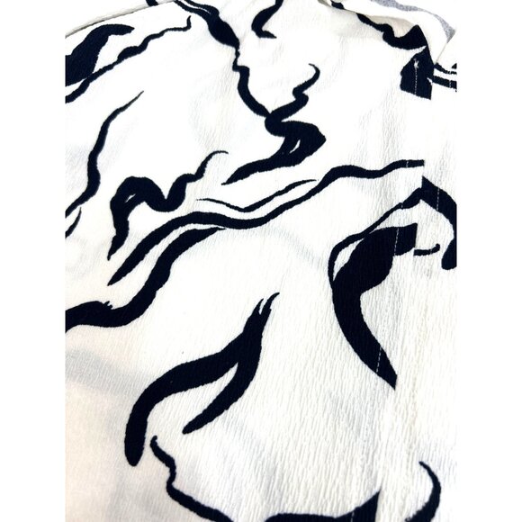 FDJ French Dressing Jeans Tunic Top XL White Navy Abstract Pattern Swirls Artsy - Picture 11 of 11